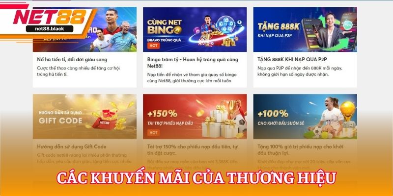 Các khuyến mãi của thương hiệu